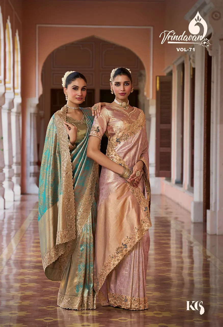 Royal Vrindavan Vol 71 Kanjivaram Soft Silk Saree with Beads Work