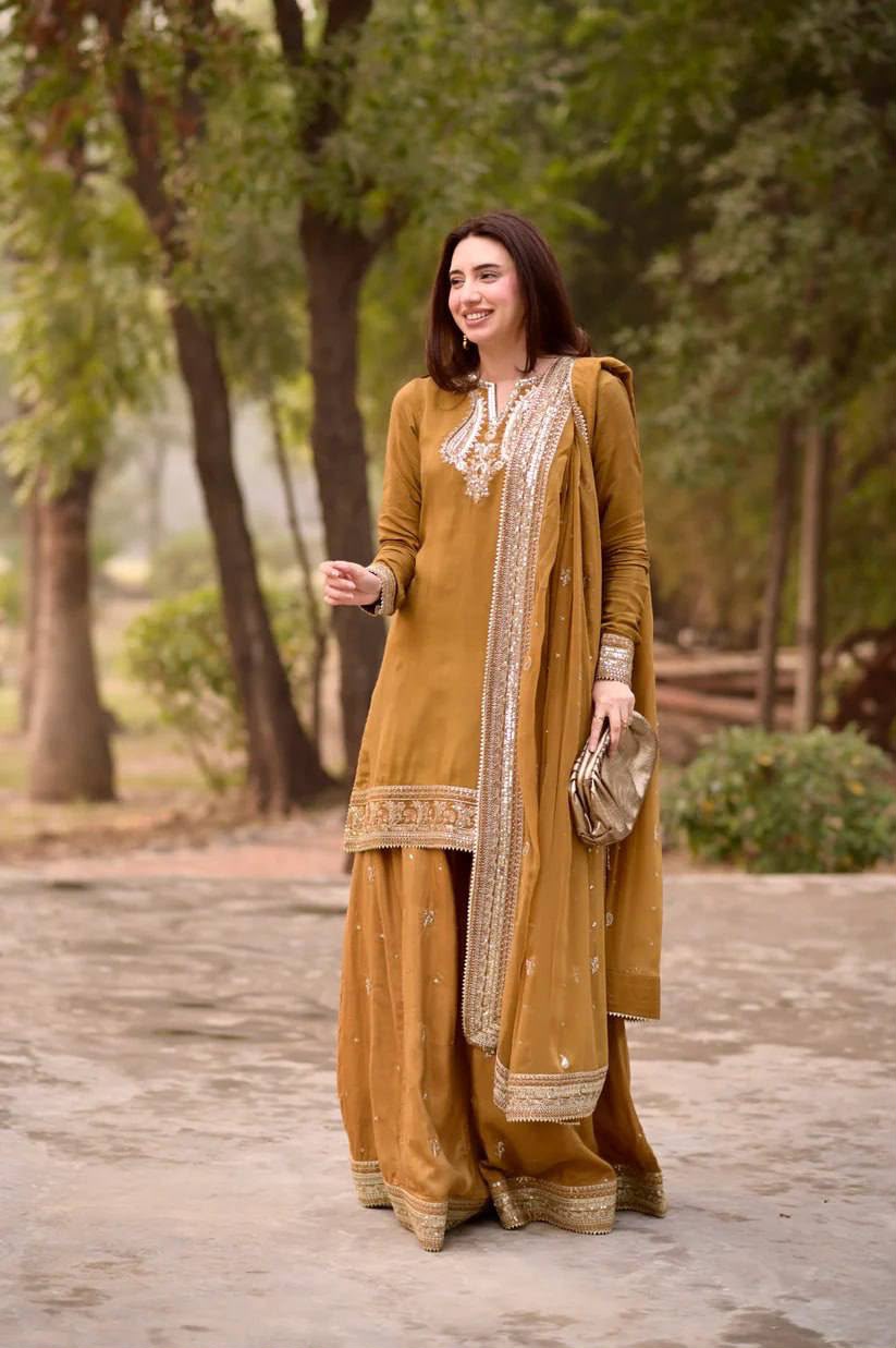 RTC 6009 Mul Chanderi Thread & Sequin Work Palazzo Suit Set with Dupatta