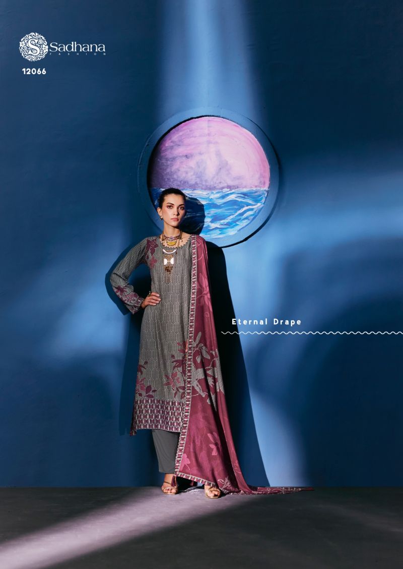 Sadhana Celestial Weave Viscose Pashmina Digital Print Khatli Work Salwar Kameez — Wholesale Salwar Suits, Sadhana Fashion wholesale from Surat — Photo 5