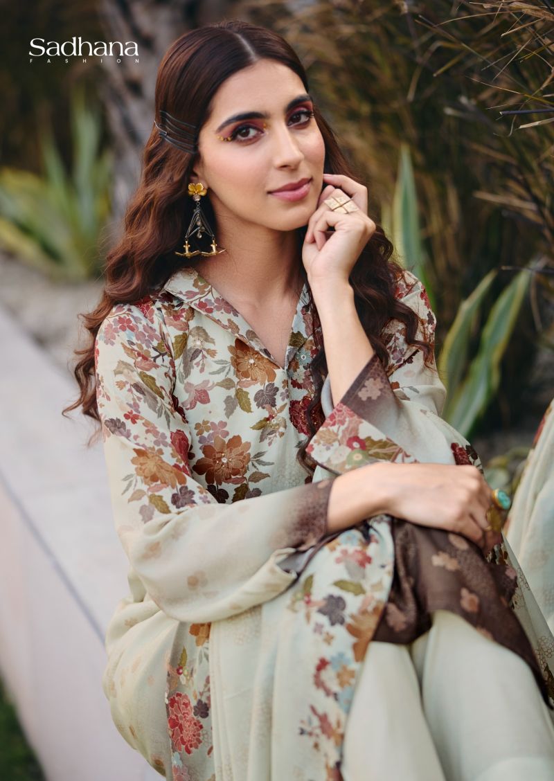 Sadhana Ether Vol 2 Viscose Pashmina Digital Print Khatli Work Salwar Suit with Bottom &amp; Woollen Shawl Dupatta