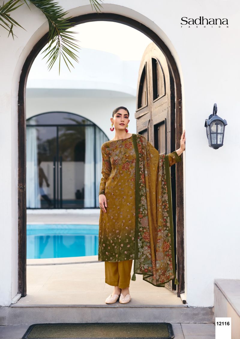 Sadhana Ether Vol 2 Viscose Pashmina Digital Print Khatli Work Salwar Suit with Bottom &amp; Woollen Shawl Dupatta — Wholesale Salwar Suits, Sadhana Fashion wholesale from Surat — view 7