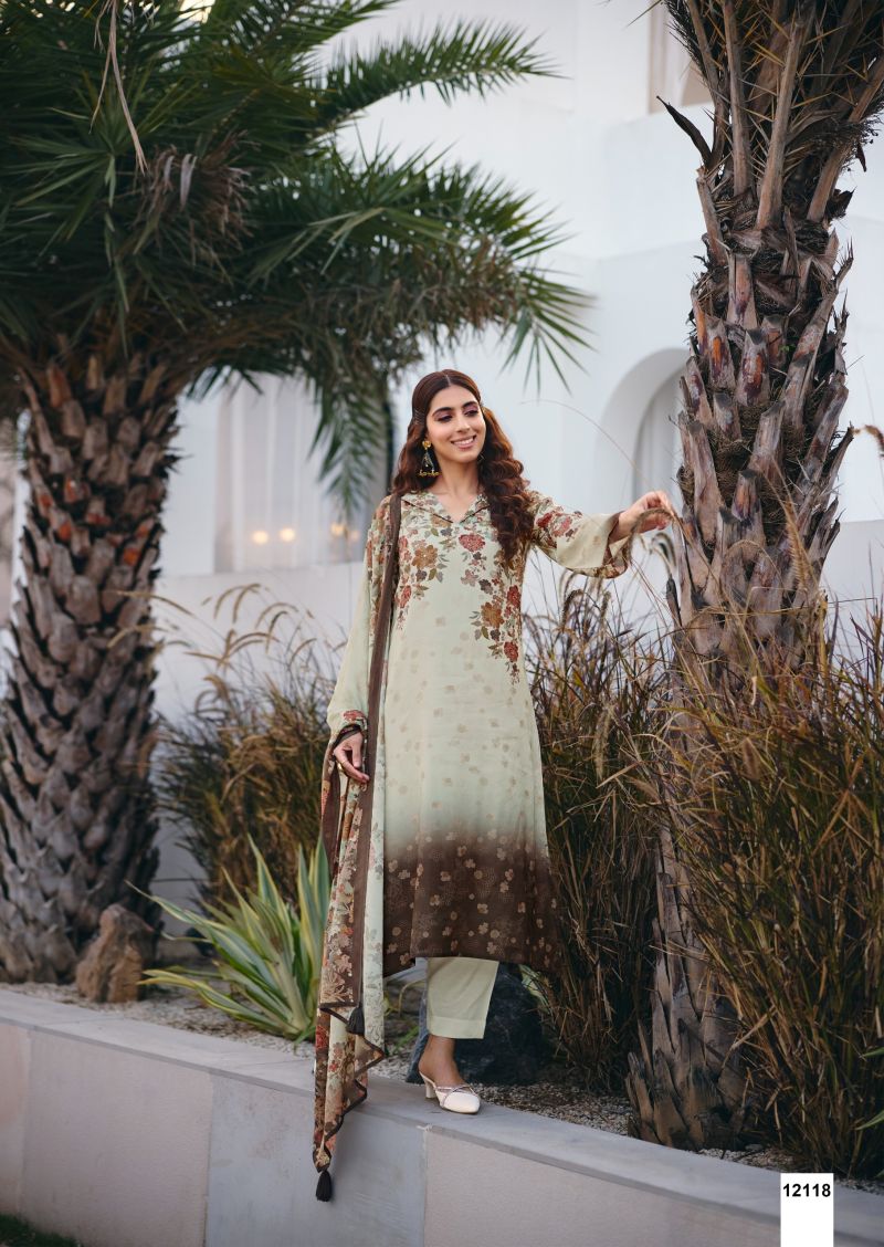Sadhana Ether Vol 2 Viscose Pashmina Digital Print Khatli Work Salwar Suit with Bottom &amp; Woollen Shawl Dupatta — Wholesale Salwar Suits, Sadhana Fashion wholesale from Surat — view 5