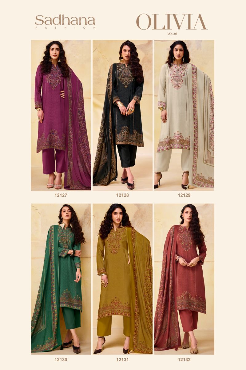 Sadhana Olivia Vol 3 Viscose Pashmina Digital Print Khatli Work Salwar Kameez — Wholesale Salwar Suits, Sadhana Fashion wholesale from Surat — view 9