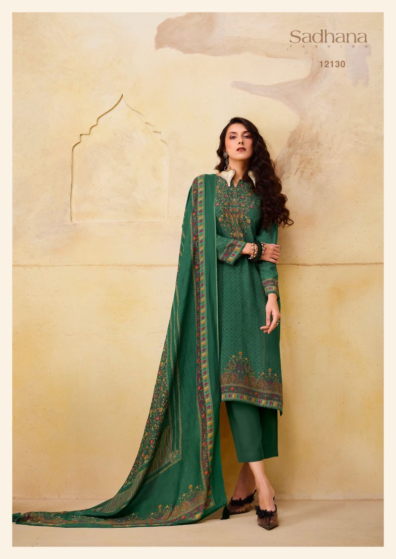 Sadhana Olivia Vol 3 Viscose Pashmina Digital Print Khatli Work Salwar Kameez — Wholesale Salwar Suits, Sadhana Fashion wholesale from Surat — view 2