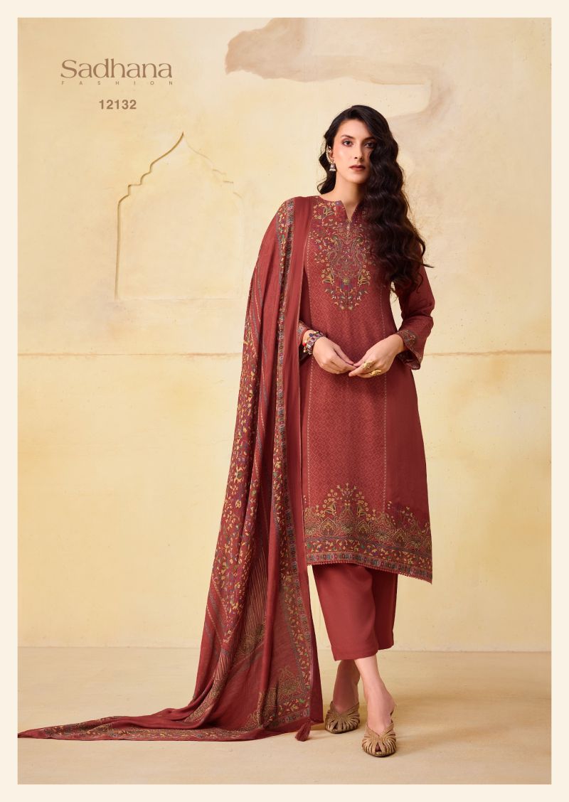 Sadhana Olivia Vol 3 Viscose Pashmina Digital Print Khatli Work Salwar Kameez