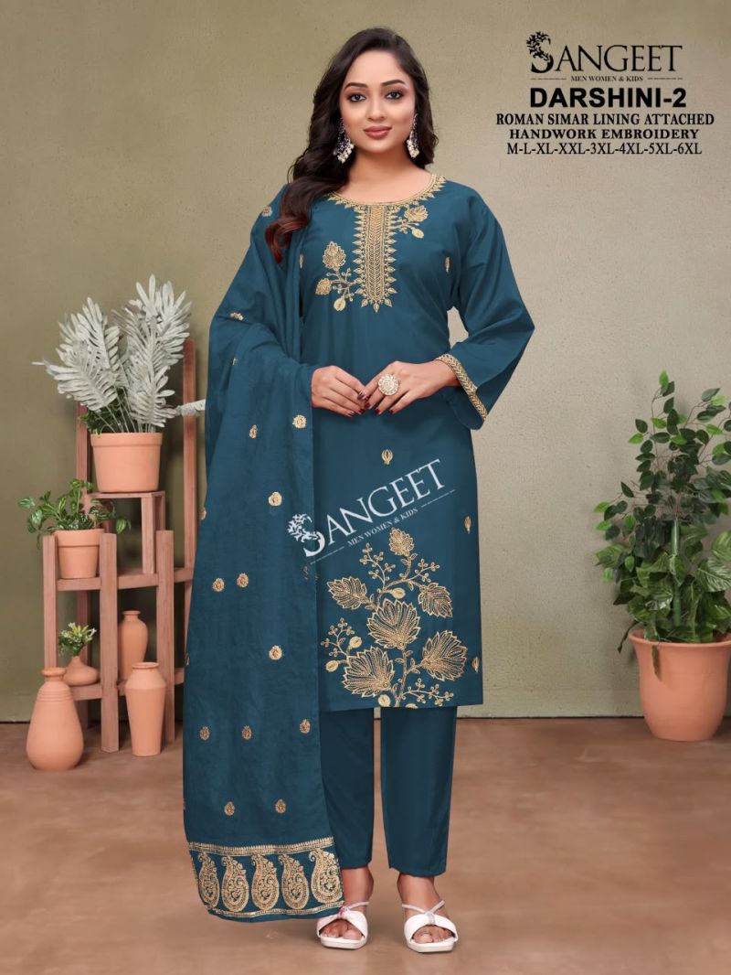 Sangeet Darshini Vol 2 Roman Simar Hand Work Kurti With Bottom Dupatta Set — Wholesale Kurtis, Vardan Ethnic wholesale from Surat — view 2