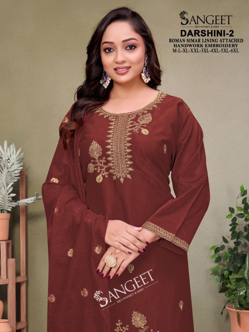 Sangeet Darshini Vol 2 Roman Simar Hand Work Kurti With Bottom Dupatta Set — Wholesale Kurtis, Vardan Ethnic wholesale from Surat — view 5