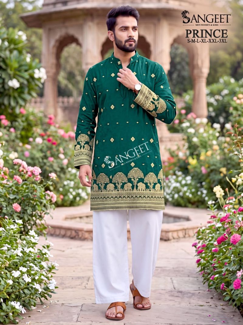 Sangeet Prince Crush Embroidered Sequence Work Men’s Kurta Collection — Men's Wear, Outluk wholesale from Surat — view 2
