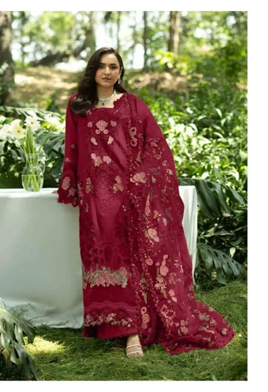 Saniya Elaf Premium 7217 Cotton Chikankari Embroidered Salwar Kameez — Wholesale Salwar Suits, Saniya wholesale from Surat — view 2