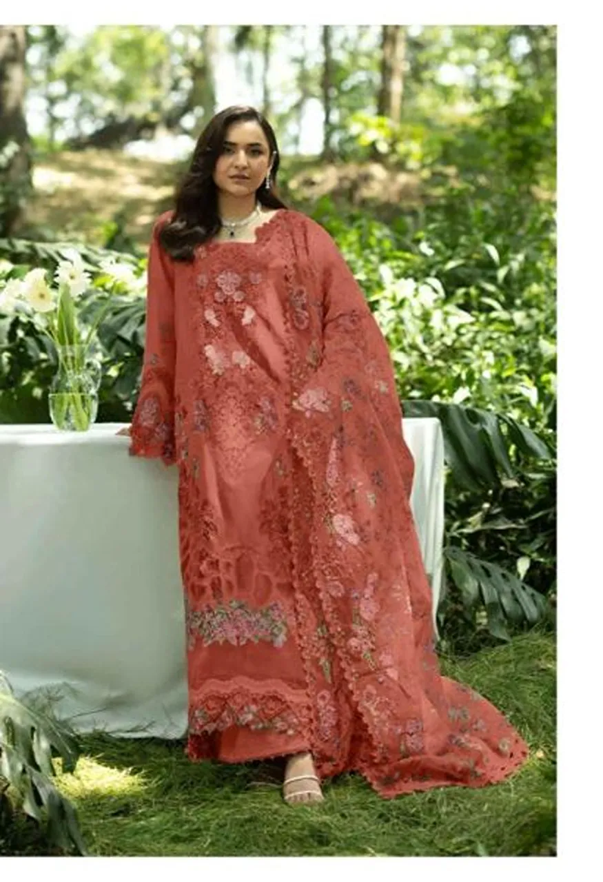 Saniya Elaf Premium 7217 Cotton Chikankari Embroidered Salwar Kameez — Wholesale Salwar Suits, Saniya wholesale from Surat — view 4