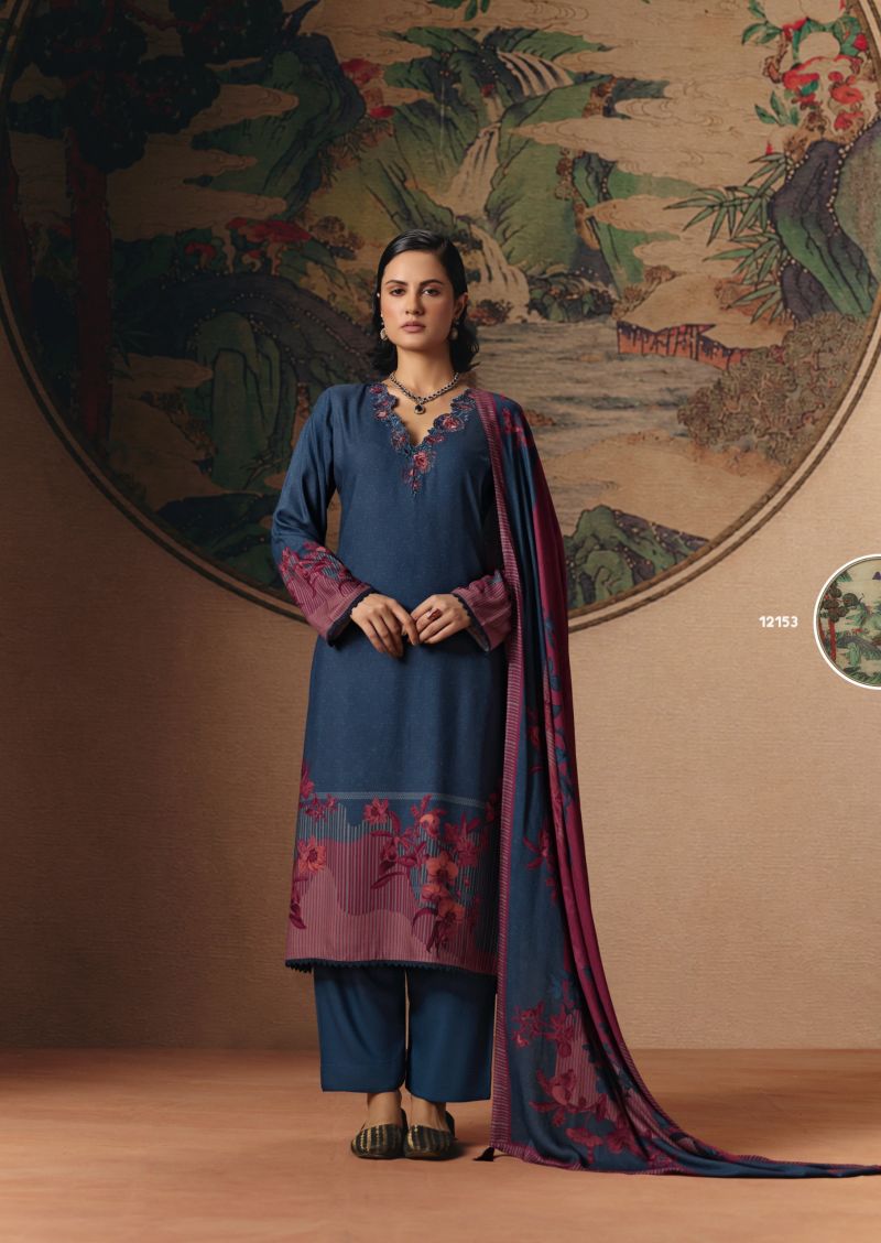 Sanna Elle Viscose Pashmina Digital Print Fancy Work Salwar Kameez — Wholesale Salwar Suits, Sanna Fashion wholesale from Surat — Photo 2