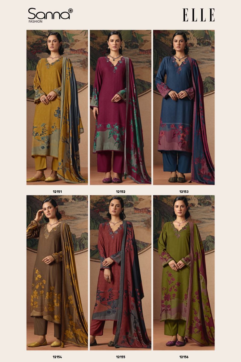 Sanna Elle Viscose Pashmina Digital Print Fancy Work Salwar Kameez — Wholesale Salwar Suits, Sanna Fashion wholesale from Surat — Photo 8