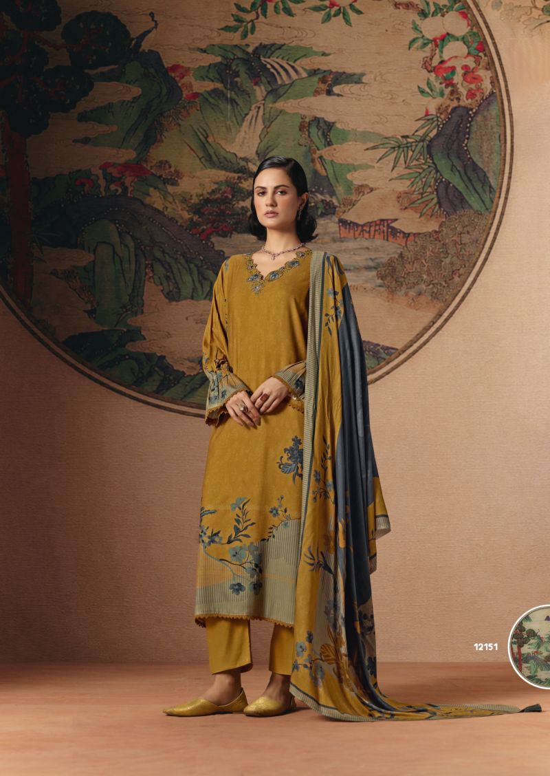 Sanna Elle Viscose Pashmina Digital Print Fancy Work Salwar Kameez — Wholesale Salwar Suits, Sanna Fashion wholesale from Surat — Photo 7