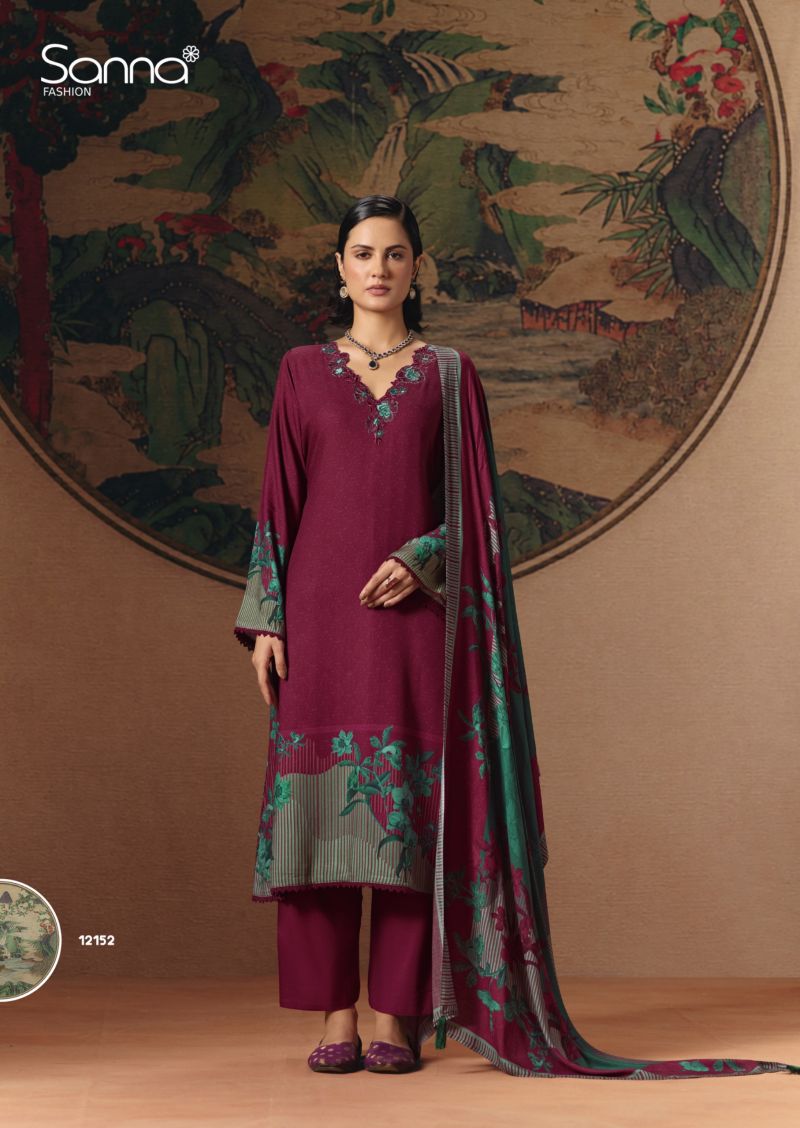 Sanna Elle Viscose Pashmina Digital Print Fancy Work Salwar Kameez — Wholesale Salwar Suits, Sanna Fashion wholesale from Surat — Photo 6
