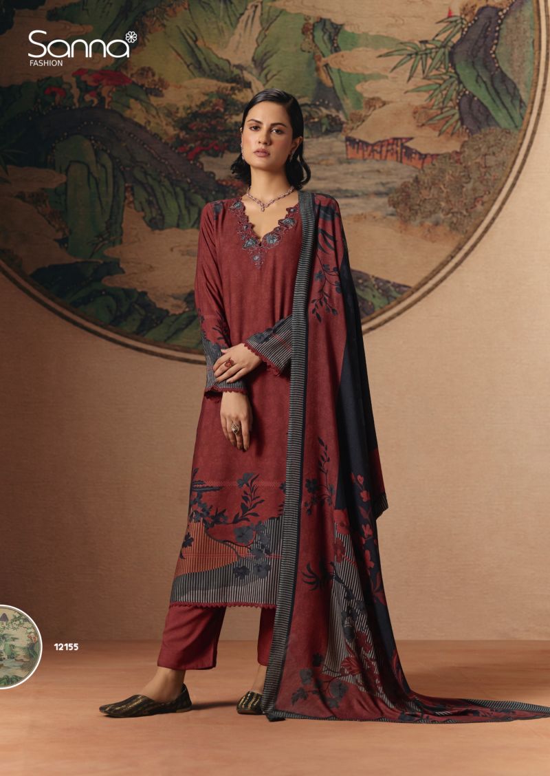Sanna Elle Viscose Pashmina Digital Print Fancy Work Salwar Kameez — Wholesale Salwar Suits, Sanna Fashion wholesale from Surat — Photo 5