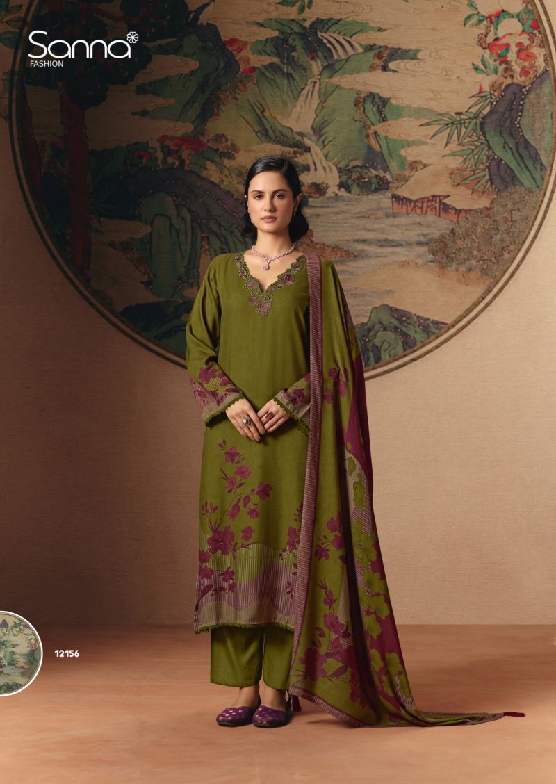Sanna Elle Viscose Pashmina Digital Print Fancy Work Salwar Kameez — Wholesale Salwar Suits, Sanna Fashion wholesale from Surat — Photo 4