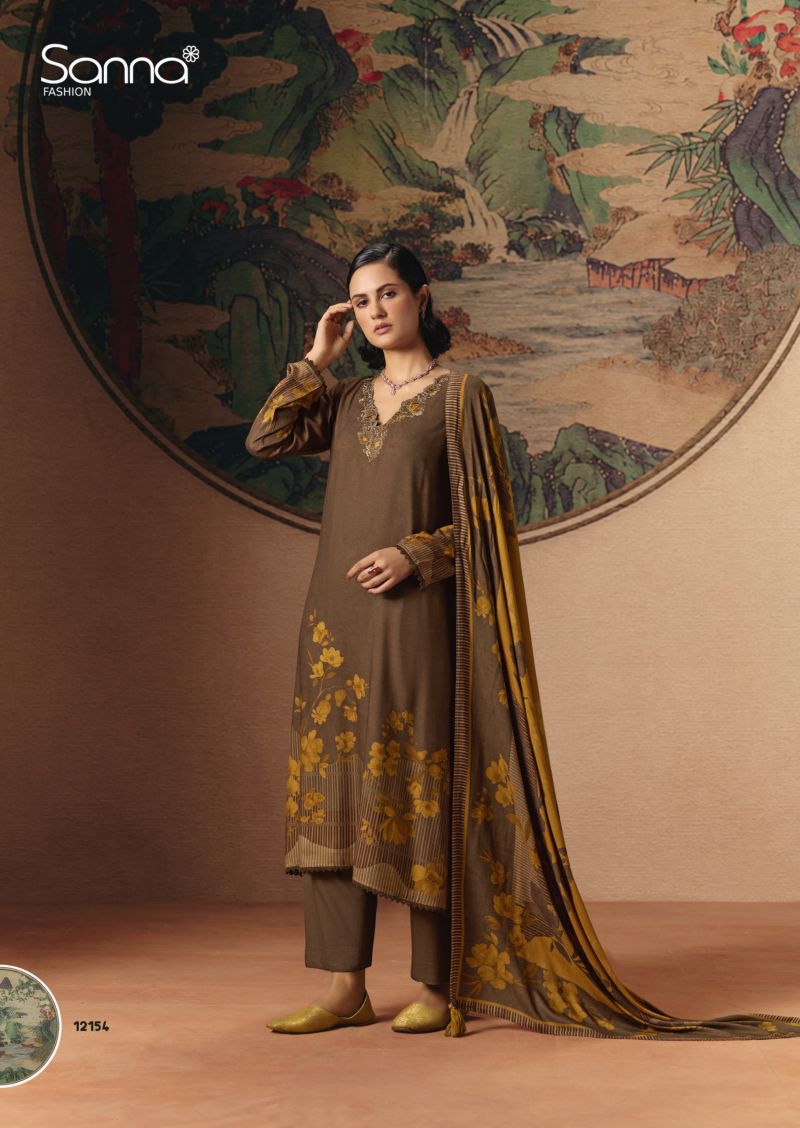 Sanna Elle Viscose Pashmina Digital Print Fancy Work Salwar Kameez — Wholesale Salwar Suits, Sanna Fashion wholesale from Surat — Photo 3