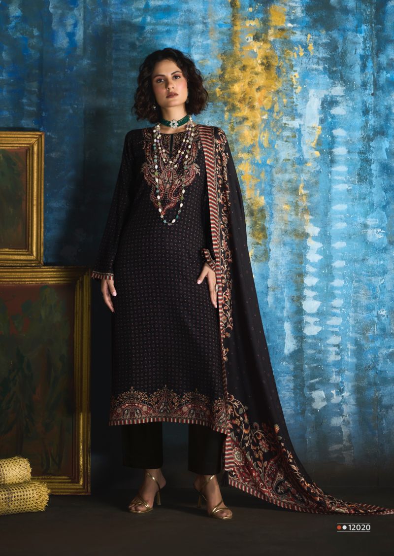 Sanna Hazel Viscose Pashmina Digital Print Khatli Work Salwar Kameez — Wholesale Pakistani Suits, Vardan Ethnic wholesale from Surat — Photo 3