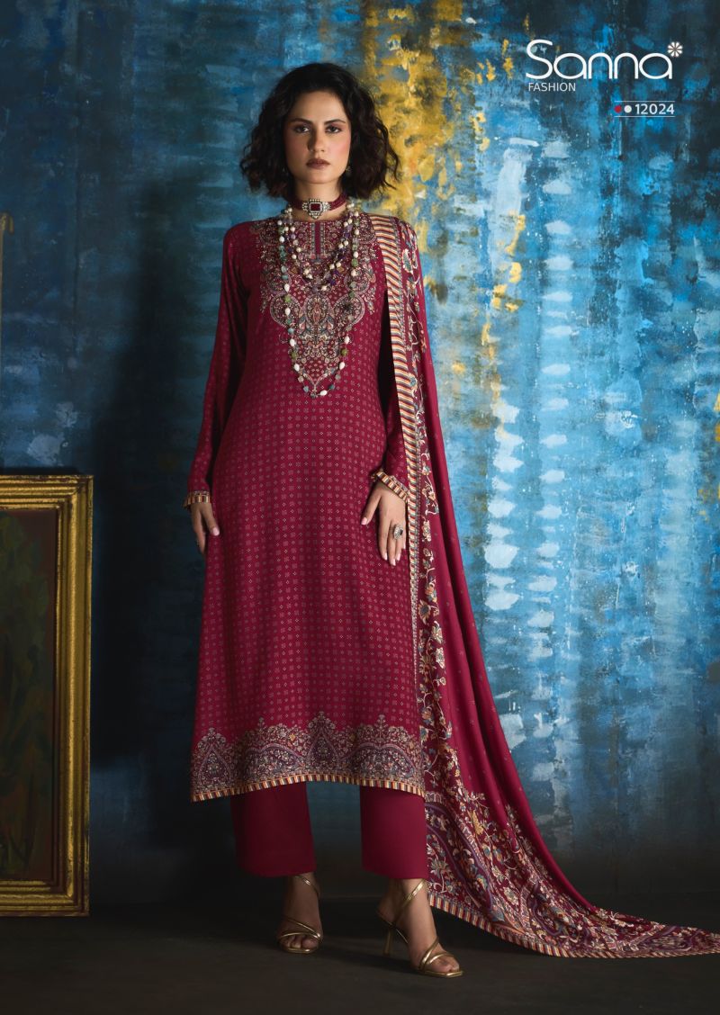 Sanna Hazel Viscose Pashmina Digital Print Khatli Work Salwar Kameez — Wholesale Pakistani Suits, Vardan Ethnic wholesale from Surat — Photo 6