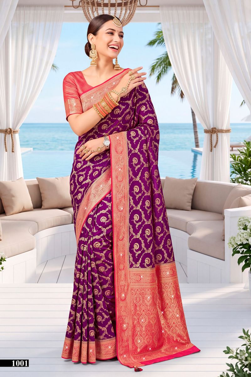 Saroj Kachi Kali Saroski Vol 1 Satin Silk Saree Collection Wholesale — Wholesale Sarees, Saroj Saree wholesale from Surat — Photo 2