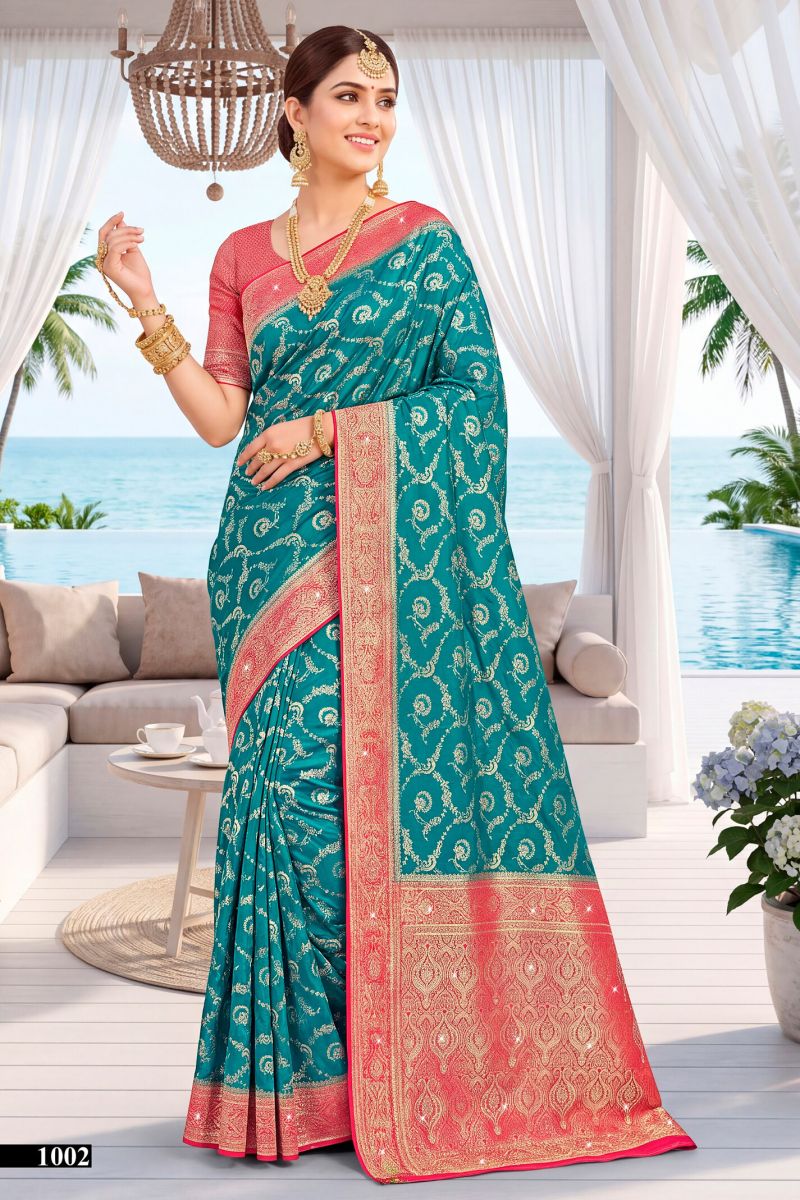 Saroj Kachi Kali Saroski Vol 1 Satin Silk Saree Collection Wholesale — Wholesale Sarees, Saroj Saree wholesale from Surat — Photo 5