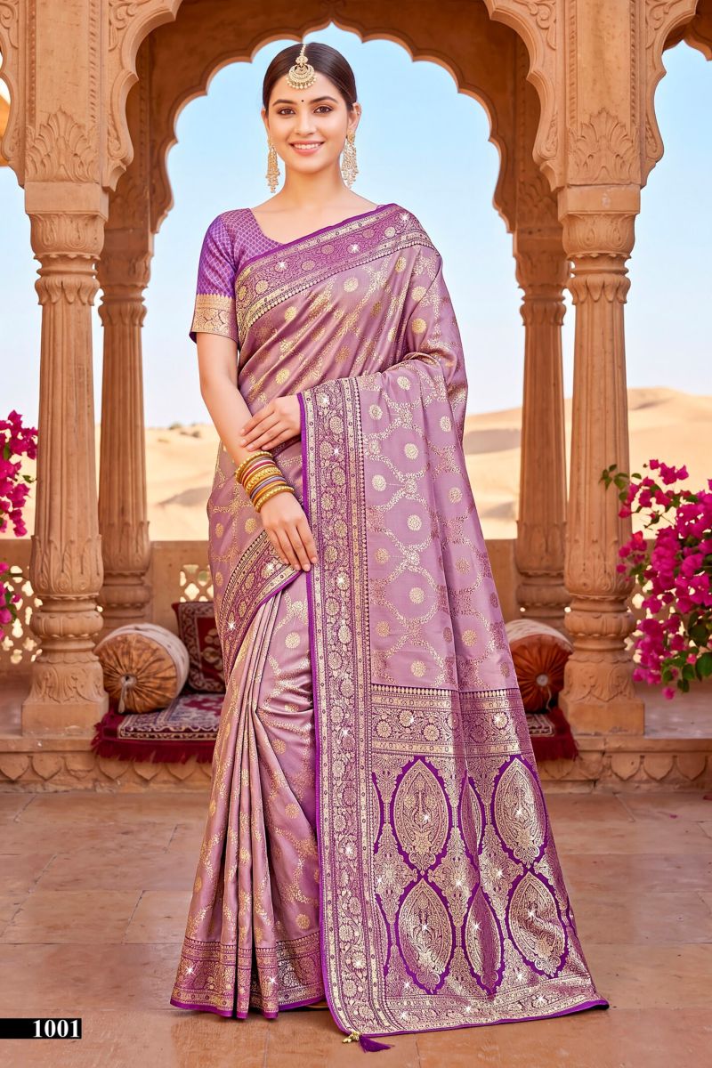 Saroj Nivedita Tissue Saroski Vol 1 Heavy Tissue Silk Jarkan Work Saree — Wholesale Sarees, Saroj Saree wholesale from Surat — Photo 3