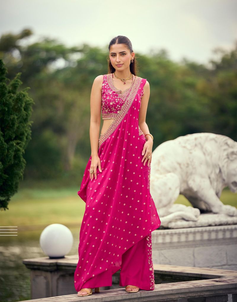 Sayuri Pankudi Viscose Jacquard Silk Embroidered Designer Indo Western Set Wholesale — Indo Western, Sayuri Designer wholesale from Surat — Photo 2