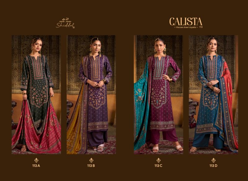 Shiddat Calista 113 Pure Viscose Pashmina Digital Printed Salwar Kameez — Wholesale Salwar Suits, Shiddat wholesale from Surat — Photo 6