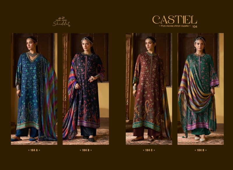 Shiddat Castiel 104 Viscose Pashmina Digital Print Designer Salwar Kameez — Wholesale Pakistani Suits, Vardan Ethnic wholesale from Surat — Photo 6