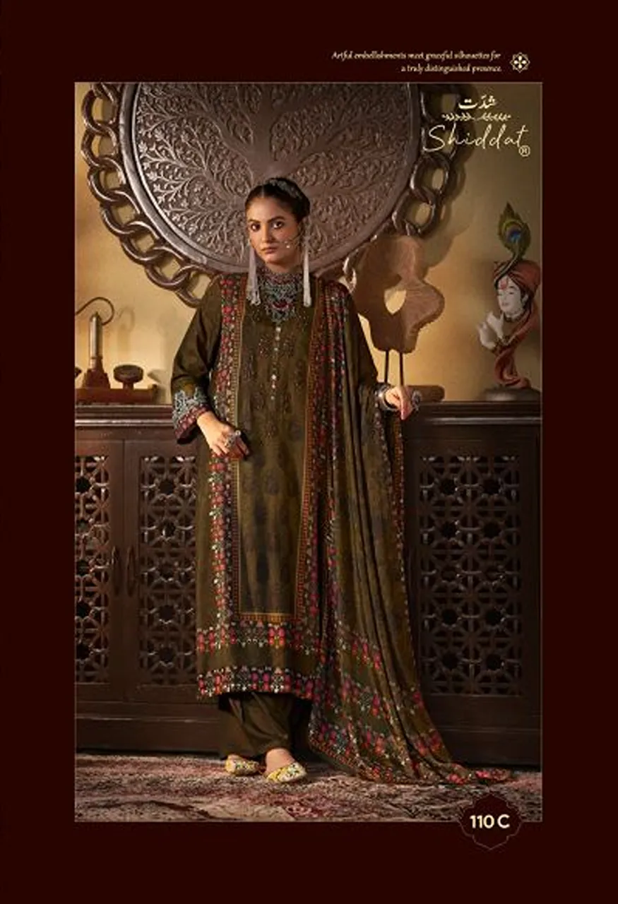 Shiddat Castiel 110 Viscose Pashmina Digital Printed Designer Salwar Kameez — Wholesale Salwar Suits, Shiddat wholesale from Surat — Photo 3