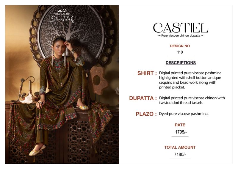 Shiddat Castiel 110 Viscose Pashmina Digital Printed Designer Salwar Kameez — Wholesale Salwar Suits, Shiddat wholesale from Surat — Photo 8