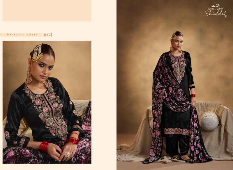 Shiddat Iraaya 101 Viscose Velvet Embroidered Designer Salwar Kameez — Wholesale, Vardan Ethnic wholesale from Surat — Photo 4