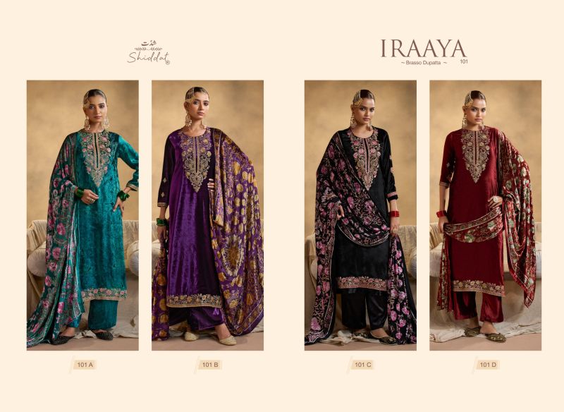 Shiddat Iraaya 101 Viscose Velvet Embroidered Designer Salwar Kameez — Wholesale, Vardan Ethnic wholesale from Surat — Photo 6