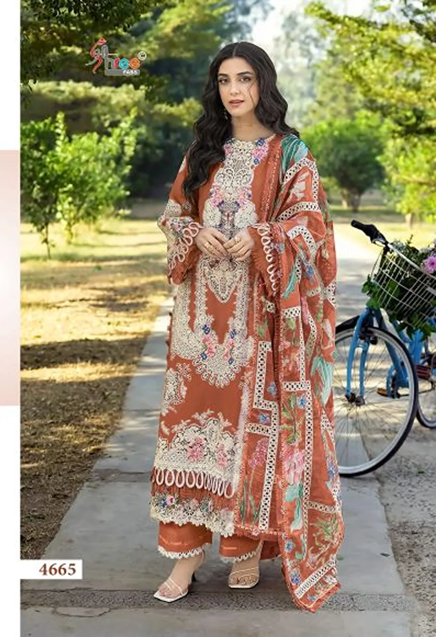 Shree Elaf Premium Vol 4 Cotton Embroidered Salwar Kameez with Cotton Mal Dupatta — Wholesale Salwar Suits, Shree Fabs wholesale from Surat — Photo 4