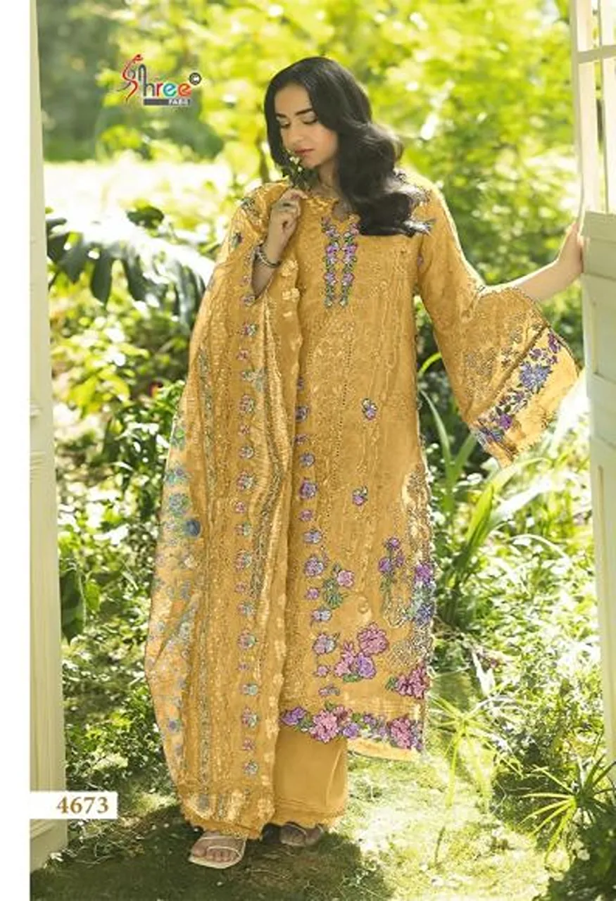 Shree Elaf Premium Vol 5 Cotton Embroidered Salwar Kameez with Cotton Mal Dupatta Wholesale — Wholesale Salwar Suits, Shree Fabs wholesale from Surat — Photo 3