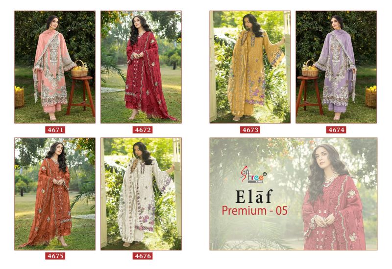 Shree Elaf Premium Vol 5 Cotton Embroidered Salwar Kameez with Cotton Mal Dupatta Wholesale — Wholesale Salwar Suits, Shree Fabs wholesale from Surat — Photo 7