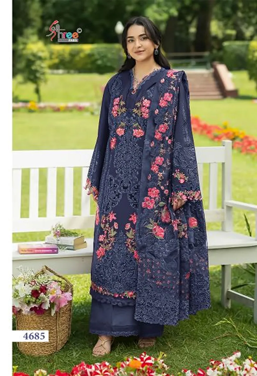 Shree Elaf Premium Vol 6 Pure Cotton Embroidered Salwar Kameez with Cotton Mal Dupatta — Wholesale Salwar Suits, Shree Fabs wholesale from Surat — view 2