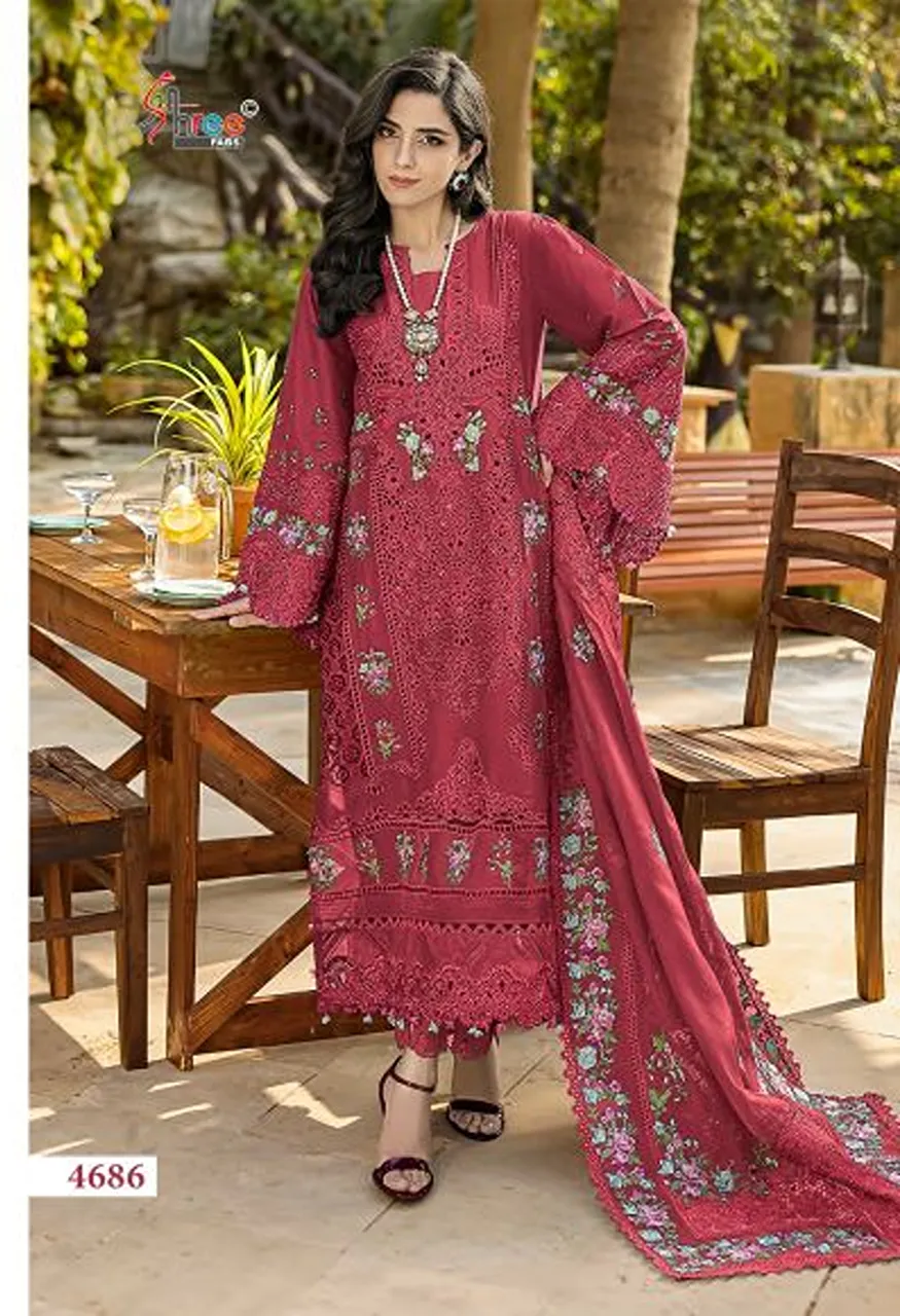 Shree Elaf Premium Vol 6 Pure Cotton Embroidered Salwar Kameez with Cotton Mal Dupatta — Wholesale Salwar Suits, Shree Fabs wholesale from Surat — view 3