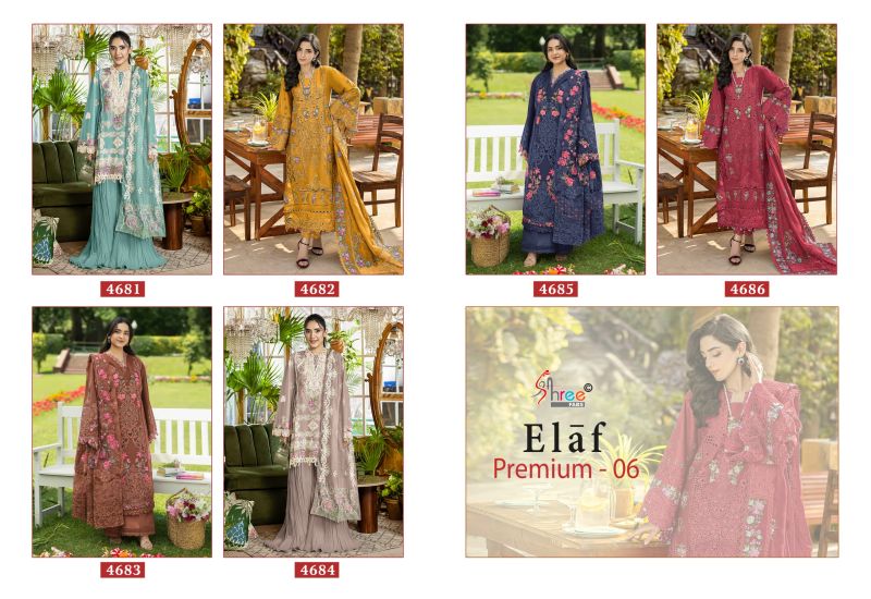 Shree Elaf Premium Vol 6 Pure Cotton Embroidered Salwar Kameez with Cotton Mal Dupatta — Wholesale Salwar Suits, Shree Fabs wholesale from Surat — view 8