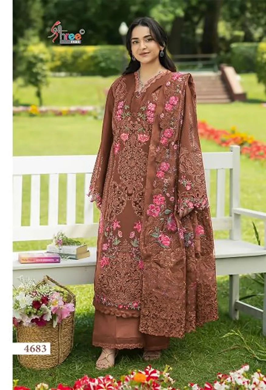 Shree Elaf Premium Vol 6 Pure Cotton Embroidered Salwar Kameez with Cotton Mal Dupatta — Wholesale Salwar Suits, Shree Fabs wholesale from Surat — view 6