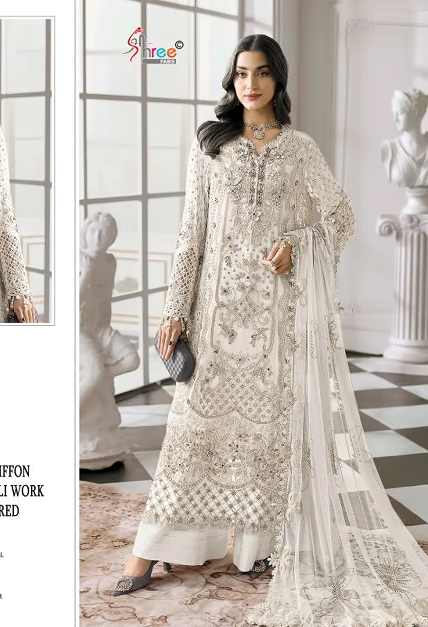 Shree Fabs SF 5664 A to D Chiffon Embroidered Salwar Kameez – Wholesale Collection — Wholesale Salwar Suits, Shree Fabs wholesale from Surat — view 2