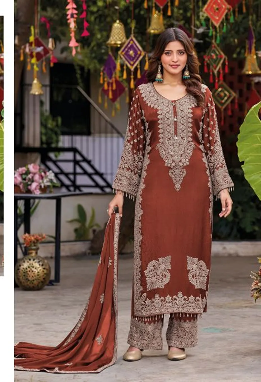 Shree SR 2727 Readymade Viscose Tissue Salwar Kameez With Chinon Dupatta — Wholesale Salwar Suits, Shree Fabs wholesale from Surat — Photo 5