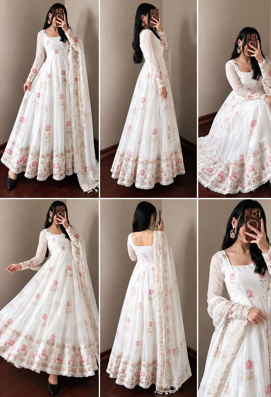 Sr 1723 Crush Fabric Beautiful Designer Look Party Wear Ladies Gown Dress — Singles, Vardan Ethnic wholesale from Surat — Photo 8