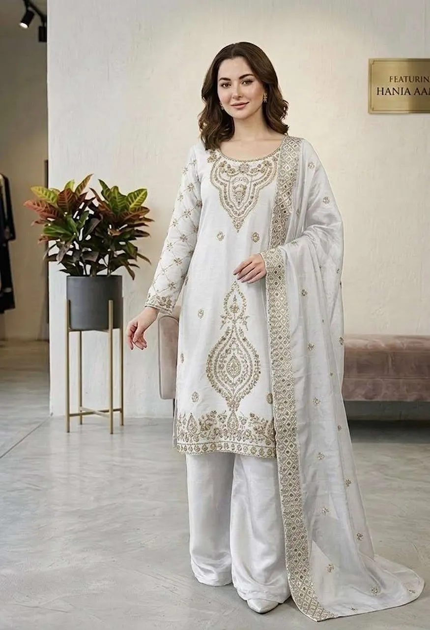 Sr 1727 Silk Sequence Embroidery Designer Work Festive Wear Ladies Suit — Wholesale Kurtis, Vardan Ethnic wholesale from Surat — view 2