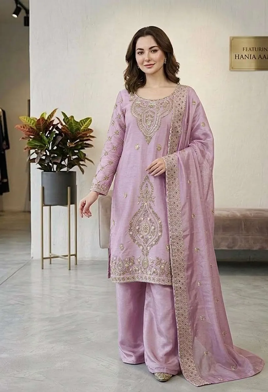 Sr 1727 Silk Sequence Embroidery Designer Work Festive Wear Ladies Suit — Wholesale Kurtis, Vardan Ethnic wholesale from Surat — view 9