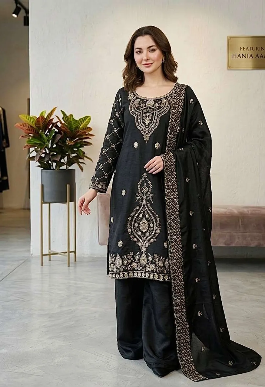 Sr 1727 Silk Sequence Embroidery Designer Work Festive Wear Ladies Suit — Wholesale Kurtis, Vardan Ethnic wholesale from Surat — view 10