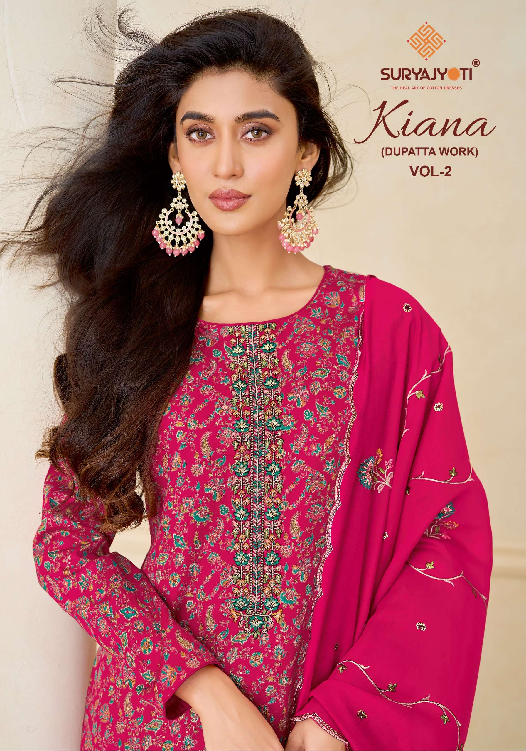 Suryajyoti Kiana Vol 2 Jam Satin Print With Embroidery Work Suit — Wholesale Dress Material, Vardan Ethnic wholesale from Surat — Photo 2