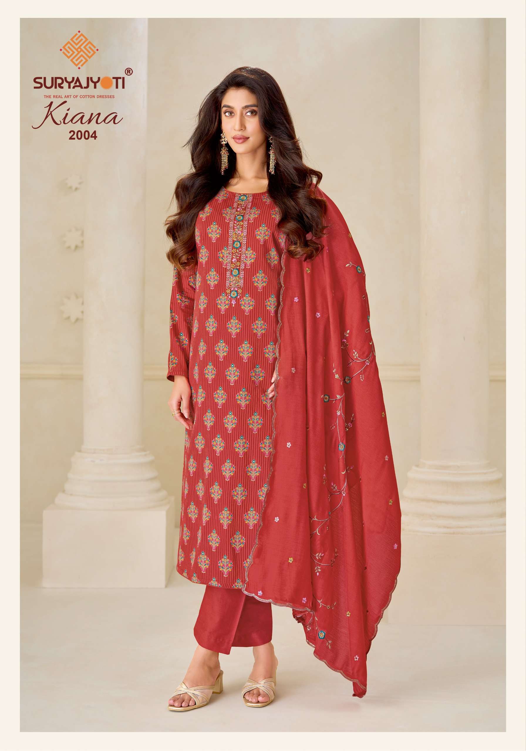 Suryajyoti Kiana Vol 2 Jam Satin Print With Embroidery Work Suit — Wholesale Dress Material, Vardan Ethnic wholesale from Surat — Photo 6