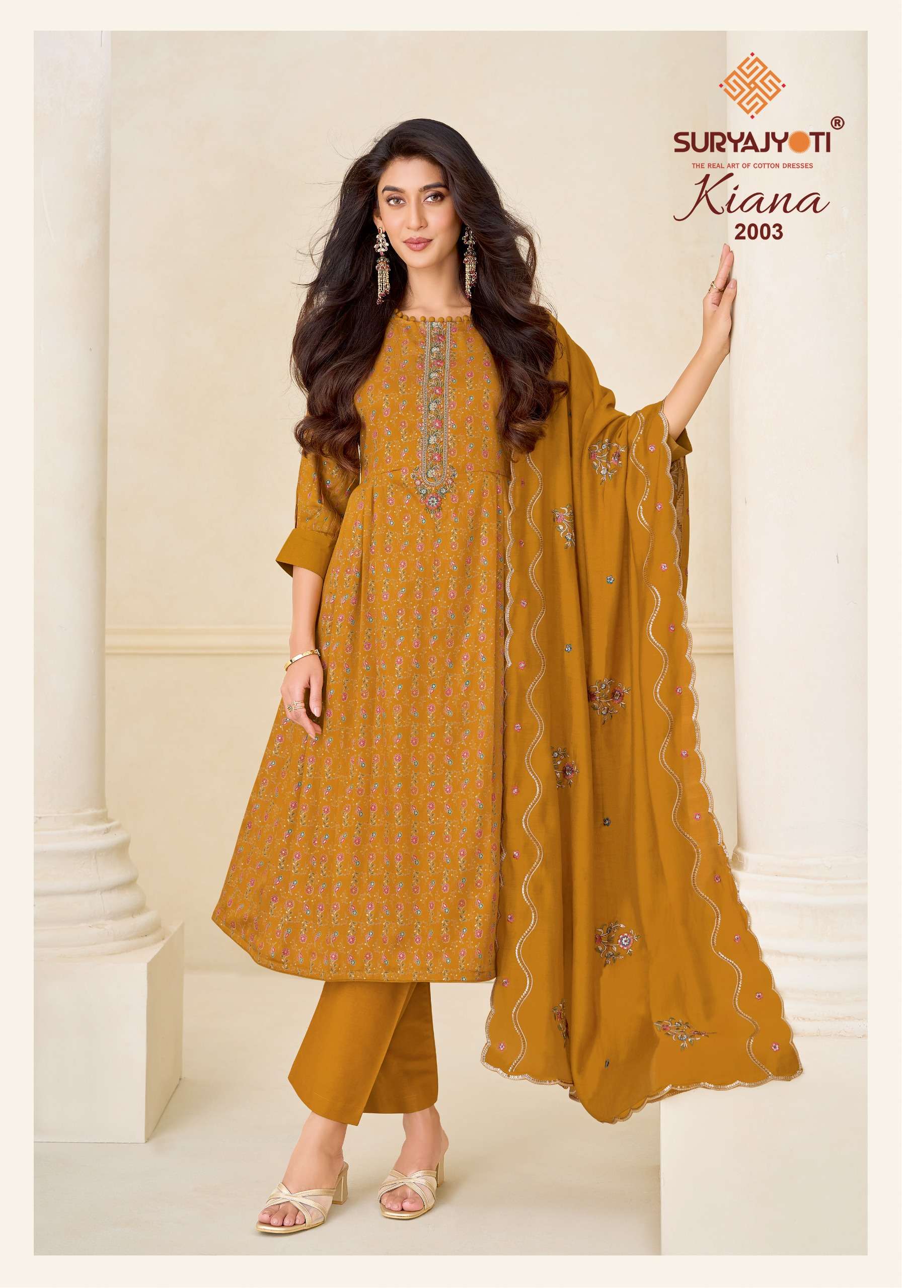 Suryajyoti Kiana Vol 2 Jam Satin Print With Embroidery Work Suit — Wholesale Dress Material, Vardan Ethnic wholesale from Surat — Photo 7