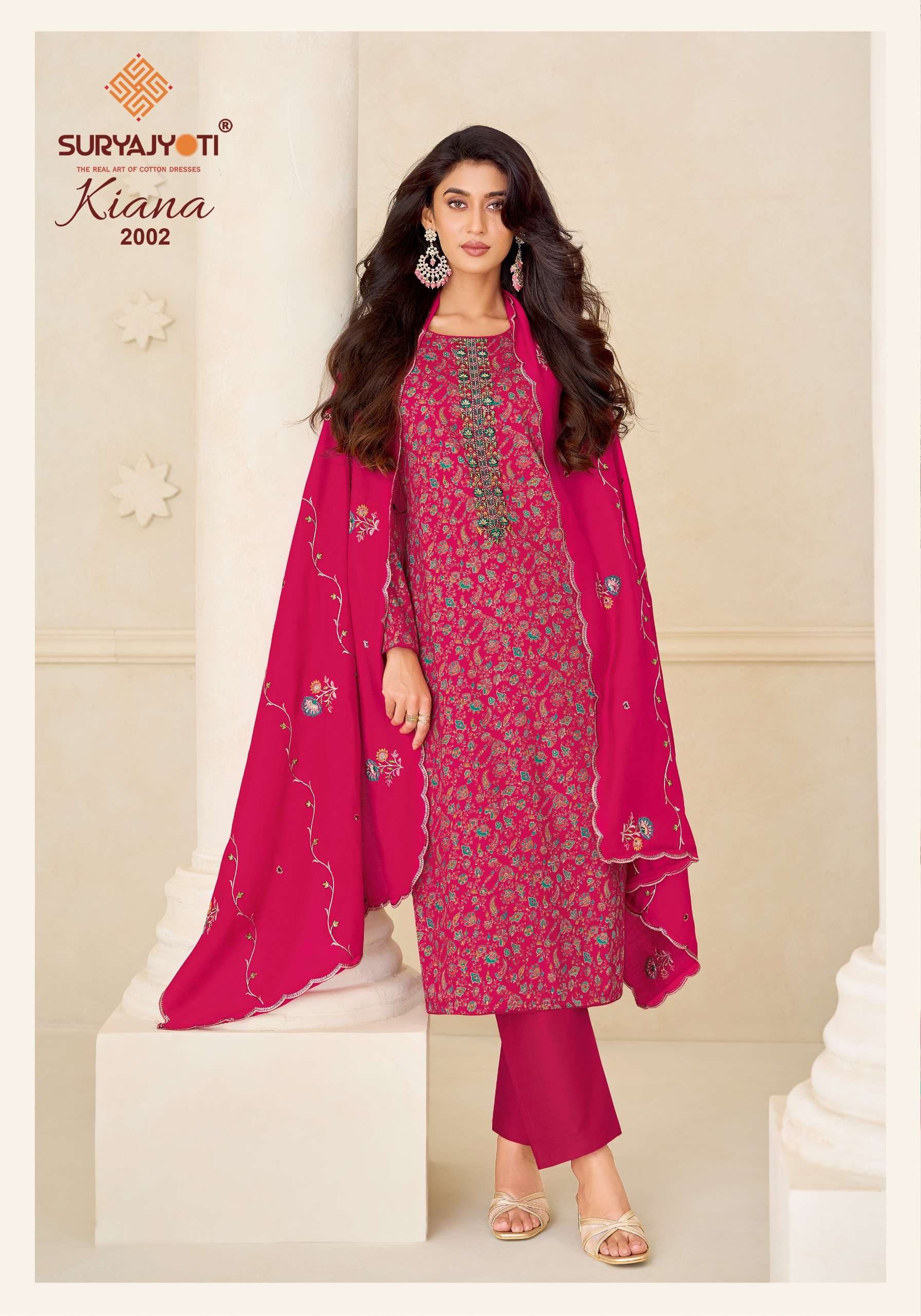 Suryajyoti Kiana Vol 2 Jam Satin Print With Embroidery Work Suit — Wholesale Dress Material, Vardan Ethnic wholesale from Surat — Photo 8